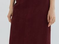 Юбка миди из искусственной замши, Фиолетовый