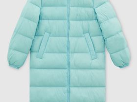 Пуховое пальто с воротником-стойкой