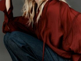 Блузка из тенселя с завязками, Оранжевый