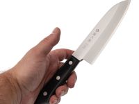 Кухонный Шеф нож Сантоку Tojiro Western Knife F-316, сталь VG-10, рукоять стабилизированная древесина, черный
