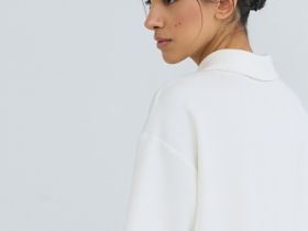 Поло с воротником на молнии, Бежевый