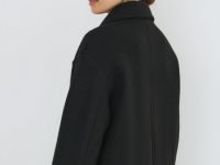 Длинное двубортное пальто, Черный