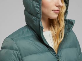 Стеганый пуховик с натуральным пухом