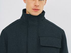 Утеплённое пальто на молнии, Серый