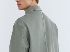 Куртка-рубашка из твила с карманами, Зеленый