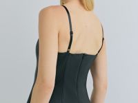 Платье-бюстье из искусственной кожи, Черный