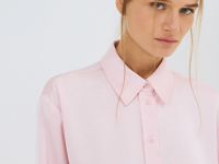 Блузка из жатого сатина, Розовый
