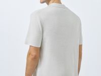 Вязаное поло с коротким рукавом, Серый