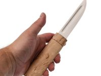 Кованый нож Северный малый, сталь 65Х13, карельская береза