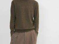 Базовый джемпер с воротником-стойкой, Коричневый