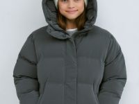 Пуховик для девочек, Серый