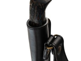 Нож Лидер 1, сталь D2, рукоять темная карельская береза синяя