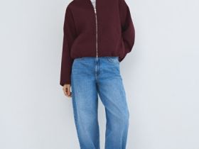 Бомбер из пальтовой ткани, Фиолетовый