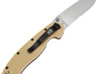 Складной нож полусеррейторный Ontario RAT 1 Desert, сталь AUS-8, рукоять термопластик GRN, песочный