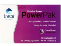 Trace Minerals ®, Electrolyte Stamina PowerPak, виноград Конкорд, 30 пакетиков. 5,3 г (0,19 унции) каждый