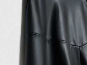 Асимметричная юбка миди из искусственной кожи, Черный