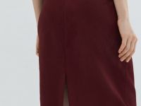 Юбка миди из искусственной замши, Фиолетовый