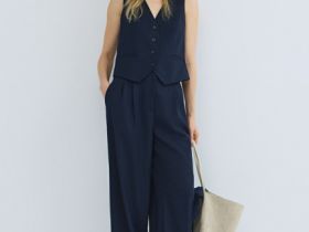 Широкие брюки, Синий