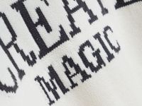 Вязаный джемпер с вышивкой для девочек, Бежевый