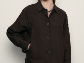 Жакет с добавлением льна и отложным воротником