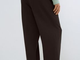 Широкие брюки с ремнём, Коричневый