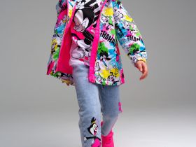 Брюки текстильные джинсовые для девочек