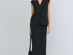 Удлинённый жилет, Черный