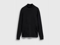 Базовый вязаный джемпер с воротником, Черный