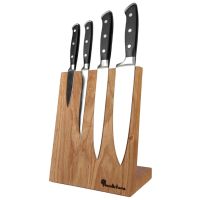 Подставка настольная магнитная для 4 ножей Woodinhome KS002SSON, дуб