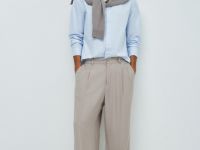 Классическая рубашка из хлопка, Голубой