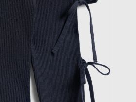 Вязаный джемпер с бантами для девочек, Синий