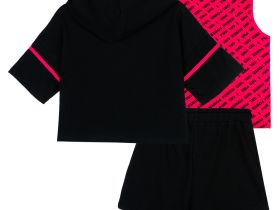 Комплект трикотажный для девочек: майка, шорты, фуфайка (футболка)