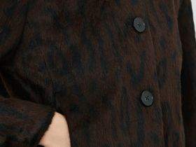 Куртка из искусственной кожи с ворсом, Черный