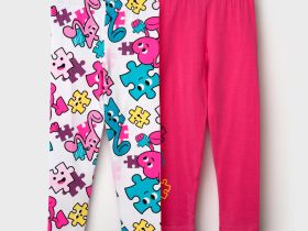 Брюки трикотажные для девочек (легинсы), 2 пары в комплекте