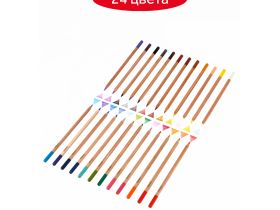 Набор карандашей цветных Гамма "Мультики" 24 цв., супермягкие, увелич. диаметр грифеля 4,0 мм, заточ