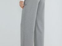 Прямые брюки из трикотажа, Серый