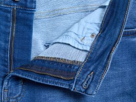 Зауженные джинсы из эластичной ткани, Синий