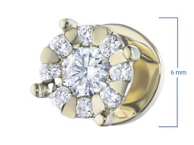 Пусеты из желтого золота с бриллиантами э0301пс10153800