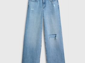 Прямые свободные джинсы, Голубой