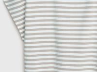 Футболка в полоску со спущенным плечом, Бежевый