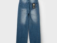 Брюки текстильные джинсовые утепленные для девочек