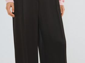 Широкие атласные брюки, Коричневый