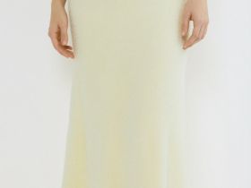 Трикотажная юбка из пушистой пряжи, Желтый