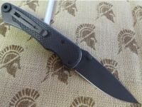 Нож складной Spartan Blades Akribis Meteorite Grey, сталь CPM-S35VN с DLC покрытием, рукоять титан/карбон Scales