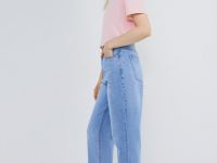 Джинсы Mom с высокой посадкой, Голубой