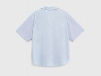 Рубашка из смесового льна для девочек, Синий