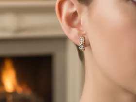 Серьги из комбинированного золота с бриллиантами э4801сг04201504