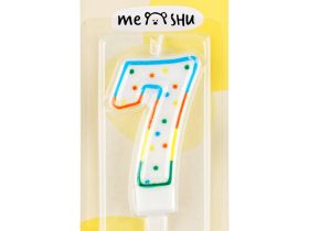 Свеча для торта с держателем MESHU "Цифра 7", 8,5 см, блистер