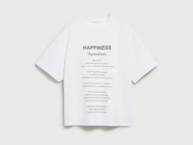 Футболка оверсайз с принтом, Белый