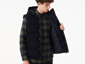 Мужской утеплённый жилет Lacoste с капюшоном